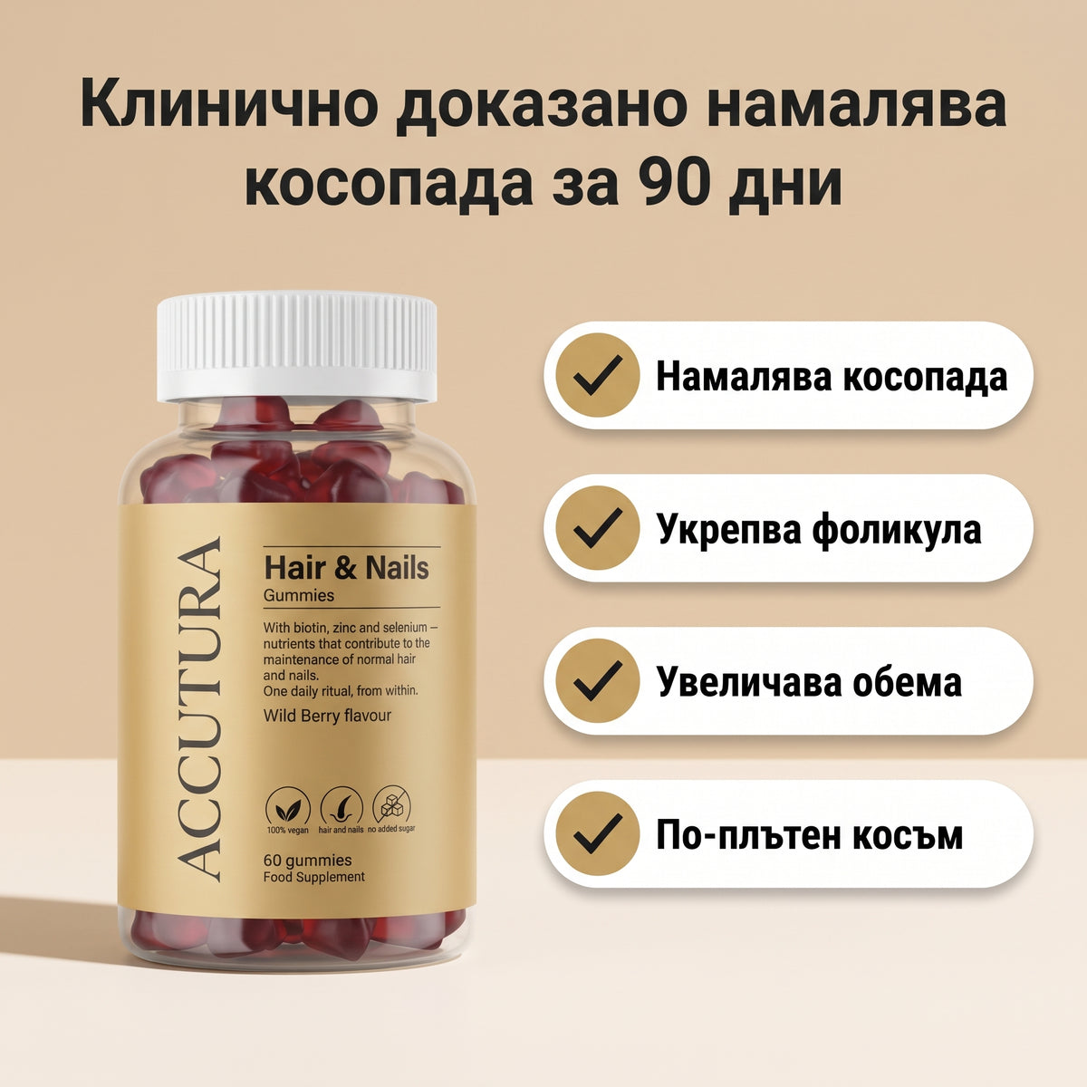 ROOT FUEL — Желирани таблетки за коса с биотин, сао палмето и цинк