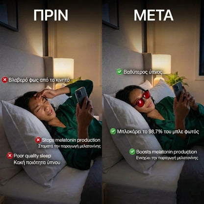 Γυαλιά Μπλε Φωτός με Κόκκινο Φακό — Unisex