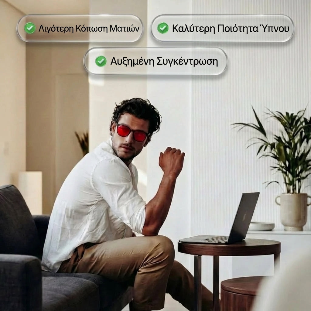 Γυαλιά Μπλε Φωτός με Κόκκινο Φακό — Unisex