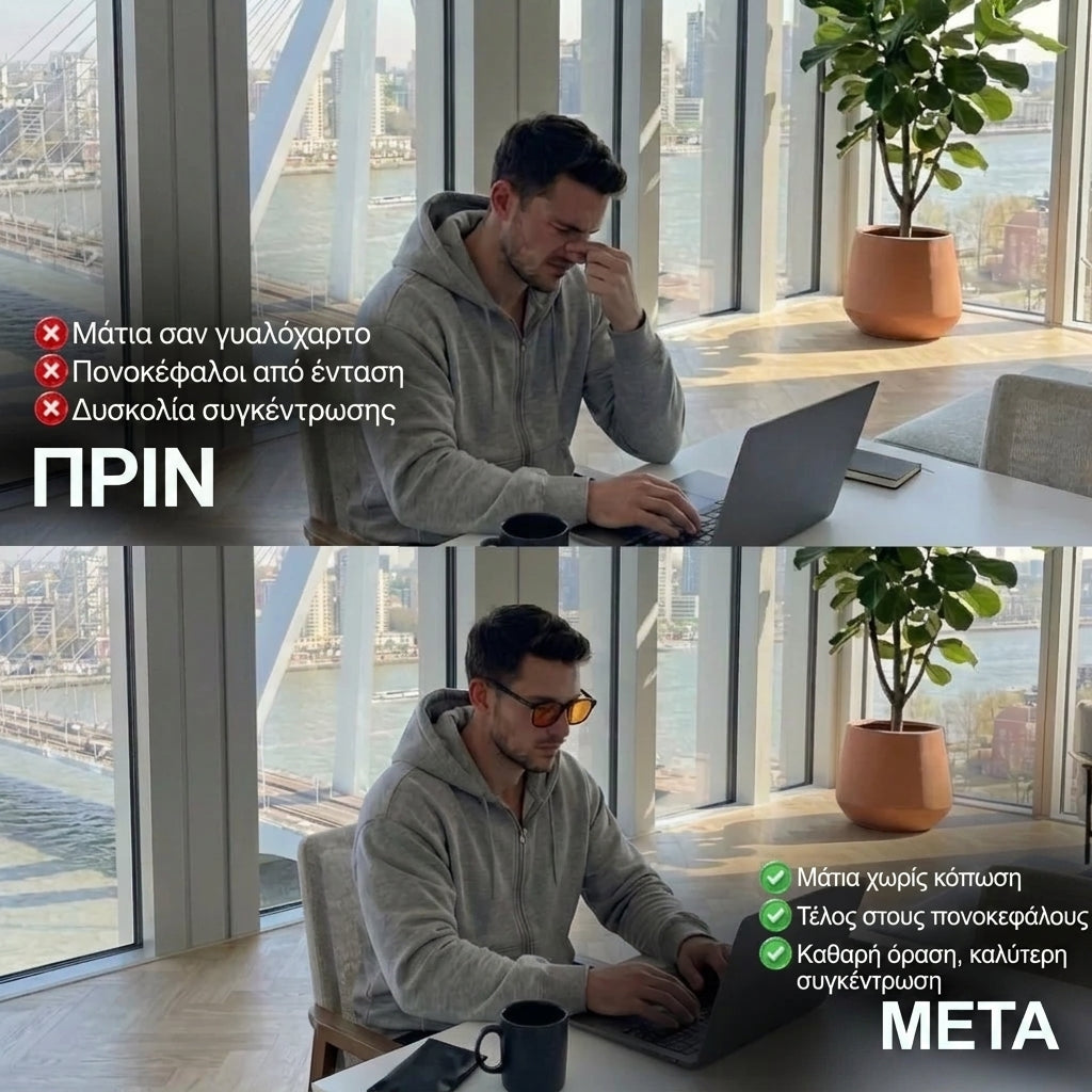 Γυαλιά Μπλε Φωτός με Κόκκινο Φακό — Unisex