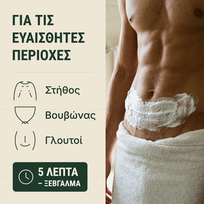 Σχεδιασμένη για τις ευαίσθητες περιοχές: στήθος, βουβώνας, γλουτοί — 5 λεπτά, ξέβγαλμα