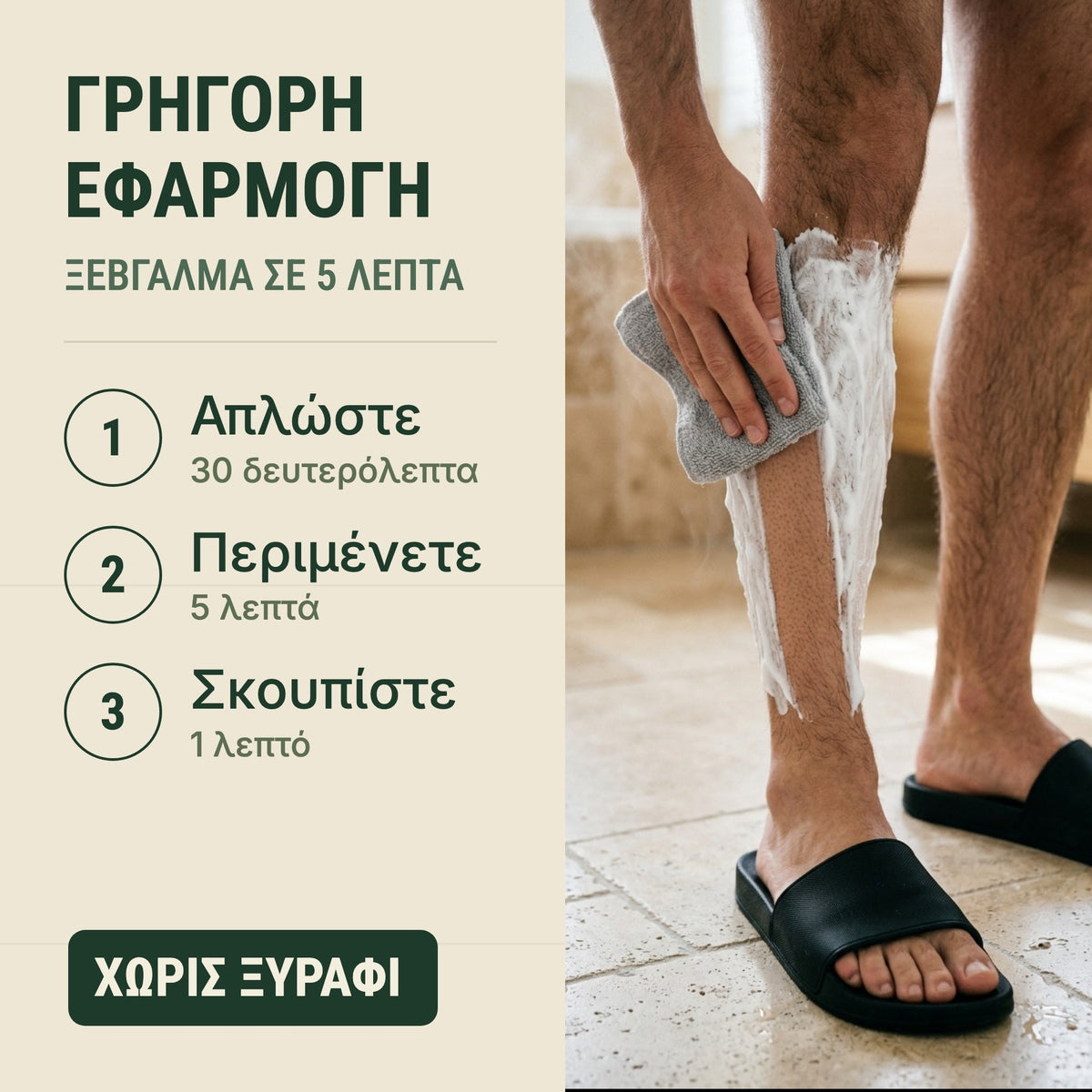 Γρήγορη εφαρμογή, ξέβγαλμα σε 5 λεπτά
